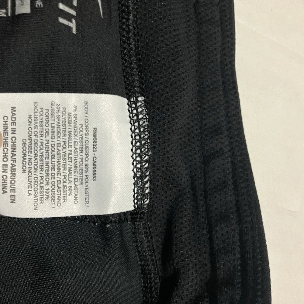 Nike Dri-Fit Womens Size Medium Gray Black Running Stretch‎ Legging Zipper Cuff